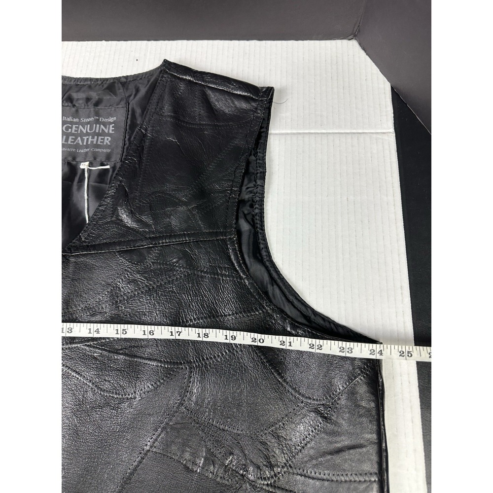 Italian Stone Design Genuine Bl Leather Vest NWT Navarre  Men XXL Chest 48" - Picture 6 of 6